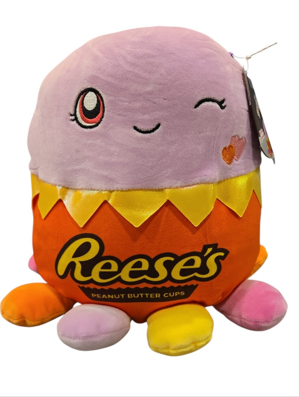 NWT SQUSHMALLOW JEANNE THE REES'S OCTOPUS. 12". ORANGE, PINK AND YELLOW.